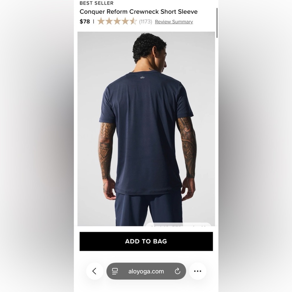 Men’s ALO Conquer Reform Navy Tee